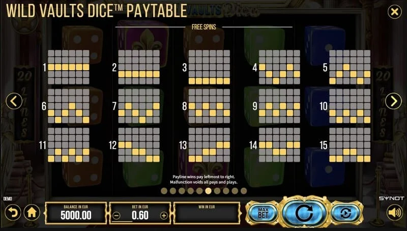 Wild Vaults Dice - schermata Card Gamble con raddoppio del colore della carta
